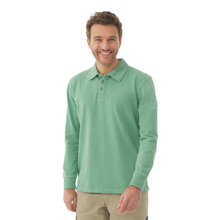 Polo manches longues homme vert opale | Mousqueton