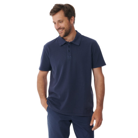 Polo manches courtes homme bleu marine | Mousqueton