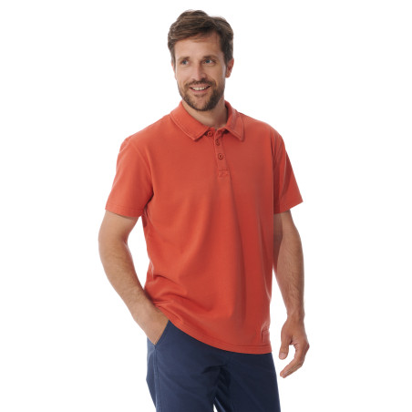 Polo manches courtes homme orange tuile | Mousqueton