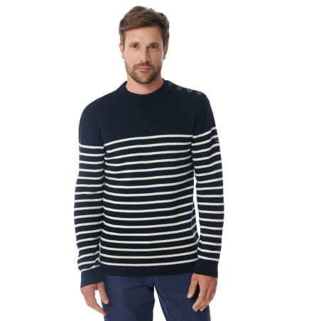 Pull marinière bleu marine Homme Tim | Mousqueton
