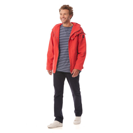 Veste en toile rouge piment déperlante Homme | Mousqueton