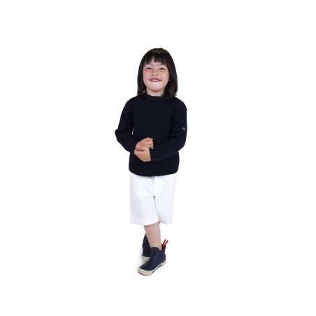 Pull marin uni enfant TIM KID - Mousqueton, marque bretonne