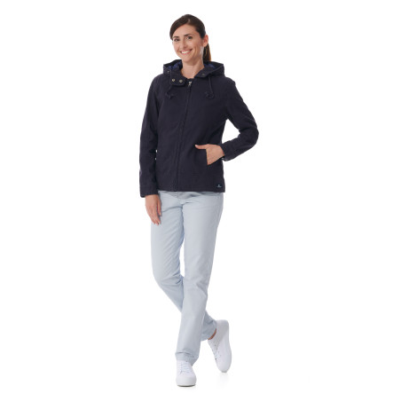 Veste à capuche en toile bleu marine Fiona | Mousqueton