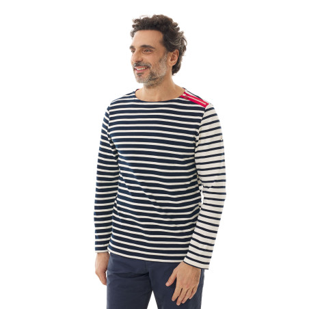 Marinière zippée bicolore bleu et écru Marjan | Mousqueton