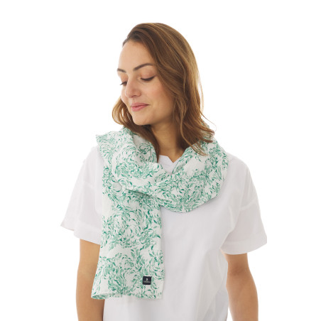Foulard imprimé en lin | Mousqueton