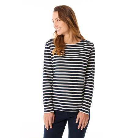 Marinière bleu marine bicolore pour femme | Mousqueton