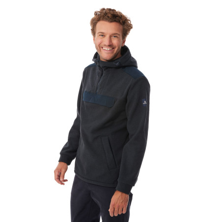 Polaire à capuche homme bleu marine | Mousqueton