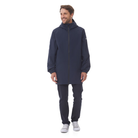 Long coupe-vent imperméable bleu marine | Mousqueton