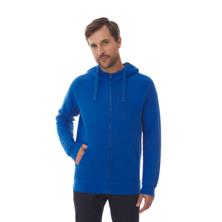 Sweat zippé à capuche homme bleu nautic | Mousqueton