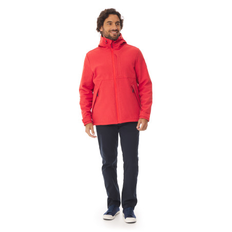Veste à capuche rouge en softshell pour homme | Mousqueton