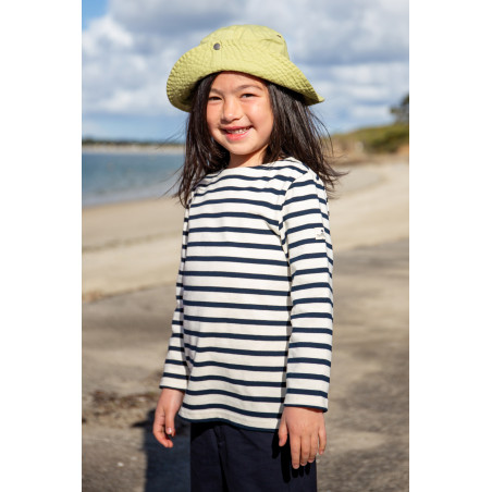 Marinière enfant bicolore ecru marine - Mousqueton