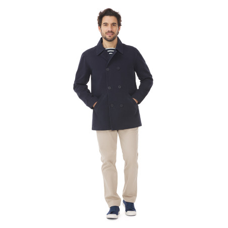Men's mid-season peacoat navy blue | Mousqueton