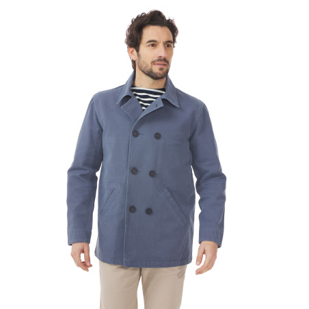 Caban Kabarec gris chardon - L'élégance marine Mousqueton