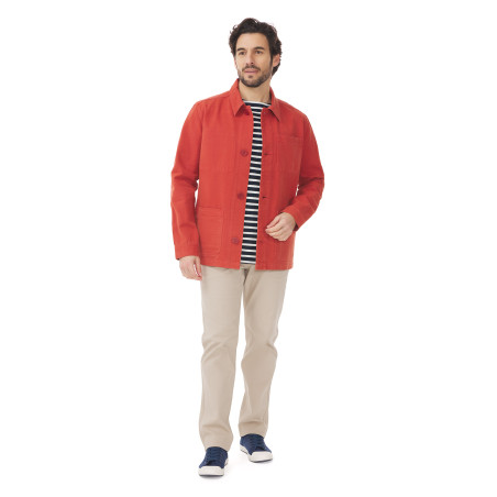 Veste de travail homme orange tuile | Mousqueton