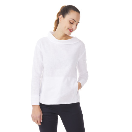 Blouse femme col asymétrique blanche | Mousqueton