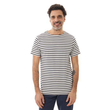 T-shirt rayé manches courtes en coton homme | Mousqueton