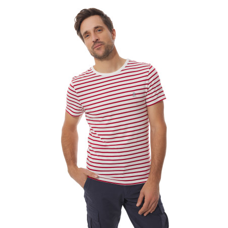 T-shirt rayé manches courtes à col rond homme | Mousqueton