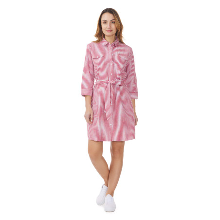 Robe chemise rayée rouge I Mousqueton