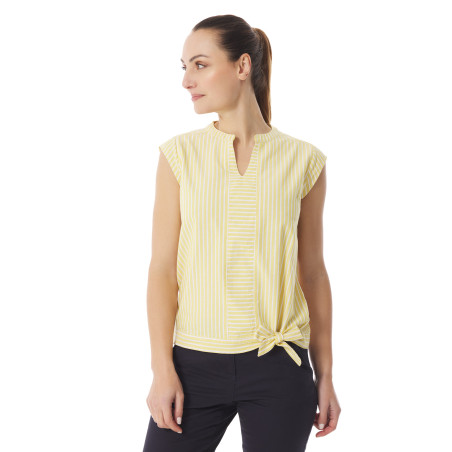 Blouse juane rayée à manches courtes femme | Mousqueton