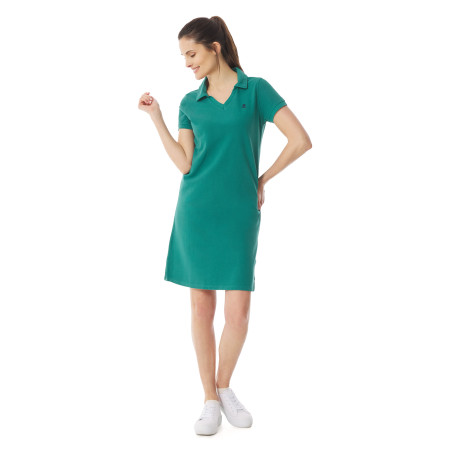 Robe polo en coton bio vert tennis | Mousqueton