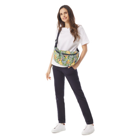 Sac banane à motifs flore marine | Mousqueton