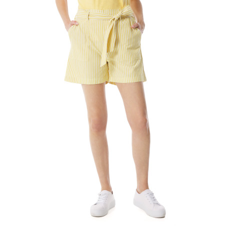 Short jaune rayé léger pour femme I Mousqueton