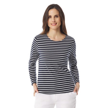 T-shirt rayé manches longues femme | Mousqueton