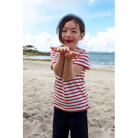 T-shirt rayé manches courtes enfant | Mousqueton
