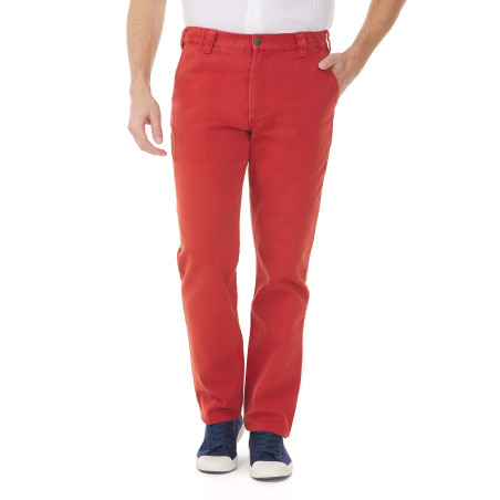Pantalon en toile homme orange tuile | Mousqueton