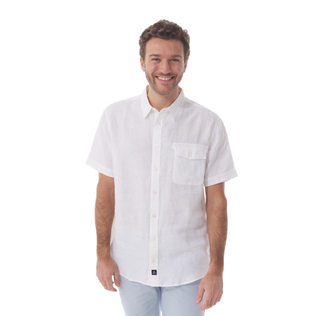 Chemisette homme en ramie blanche | Mousqueton