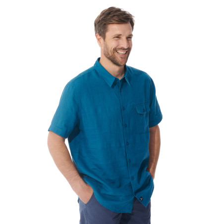 Chemisette homme en ramie bleu abysse | Mousqueton