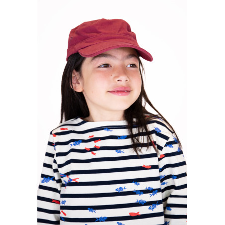 Casquette enfant style marin rouge brique | Mousqueton
