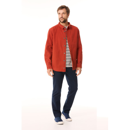 Veste surchemise homme Kerflot orange tuile | Mousqueton