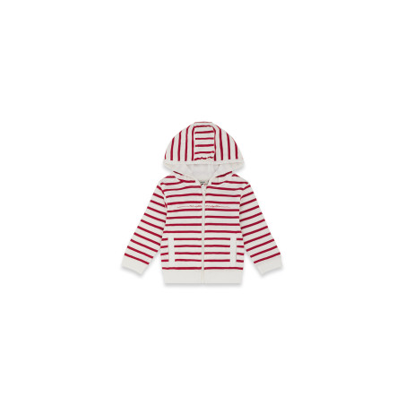 Gilet à capuche rayé bébé I Mousqueton