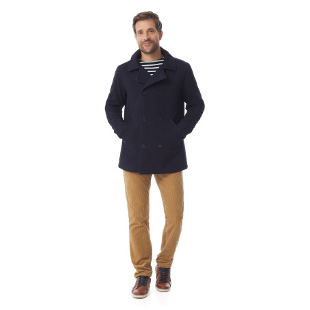 Caban matelassé homme en toile bleu marine | Mousqueton