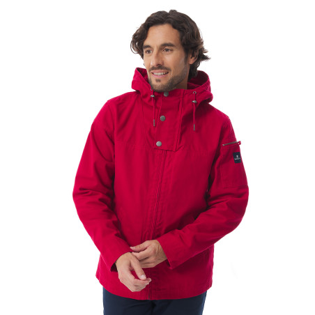 Veste en toile déperlante rouge carmin homme | Mousqueton