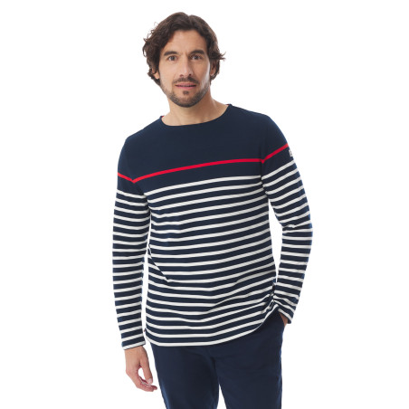 Marinière multicolore homme marine écru rouge | Mousqueton