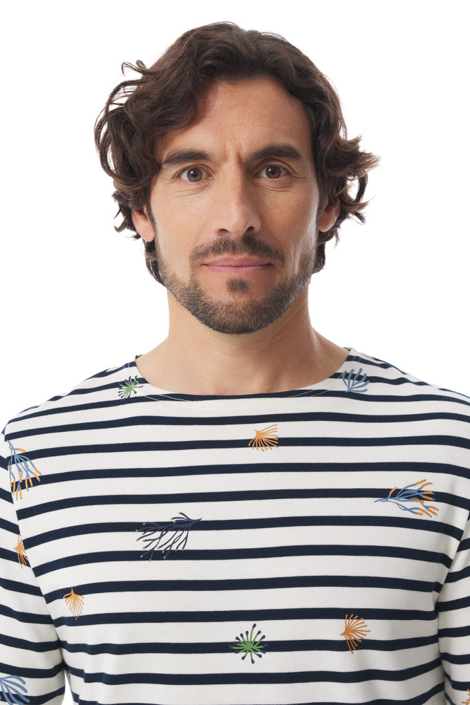 MARIO SALICORNE BICOLORE ECRU - MARINE