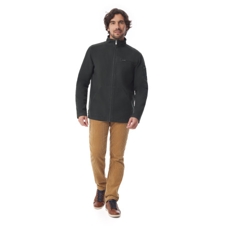 Veste zippée homme en toile canva vert foncé | Mousqueton