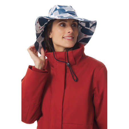 Chapeau cache nuque imperméable à motifs baleine | Mousqueton