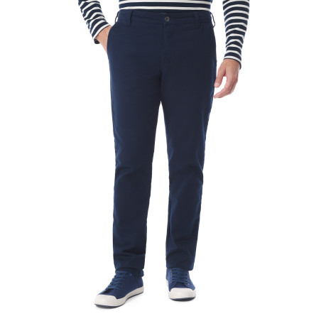 Pantalon chino homme en twill de coton bleu marine | Mousqueton