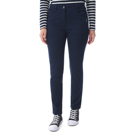 Pantalon bleu marine femme en coton | Mousqueton