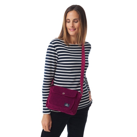 Sac bandoulière en velours côtelé | Mousqueton