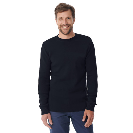 Men's navy blue wool sweater | Mousqueton