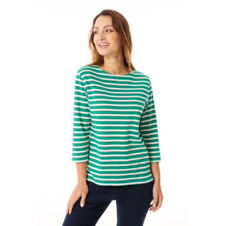 Marinière bicolore Femme vert jade | Mousqueton