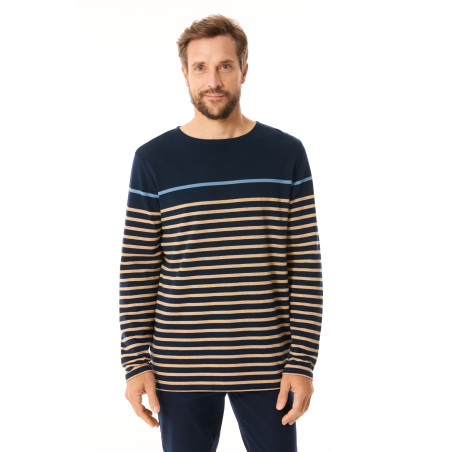 Marinière homme bleu et beige| Mousqueton