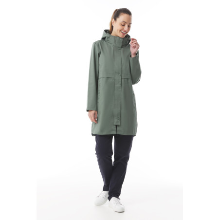 Parka imperméable mi-saison femme vert kaki | Mousqueton