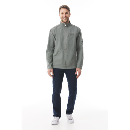 Veste zippée homme en toile canva vert kaki | Mousqueton