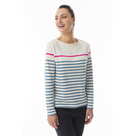 Marinière bleu et rose Femme | Mousqueton