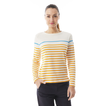 Marinière jaune et bleu Femme | Mousqueton